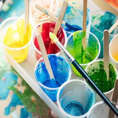 30 Pack 2 Ounce Plastic Graduated Cups | 60 ml Transparent Scale Cups with 30 Pcs Wooden Stirring Sticks for Mixing Paint, Epoxy, Resin - size: 2 OZ (Pack of 30)