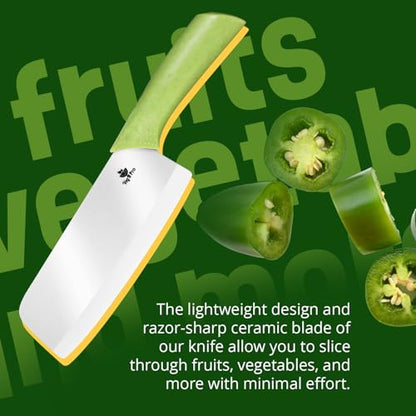 Durable Ceramic Knife for Chopping Vegetables & Fruits, 6” Non-Reactive and Professional Ceramic Chef Knife for Clean Cutting, Sharp Santoku Blade with Ergonomic Handle, Gift-Ready Kitchen Knives - style: 6 inch