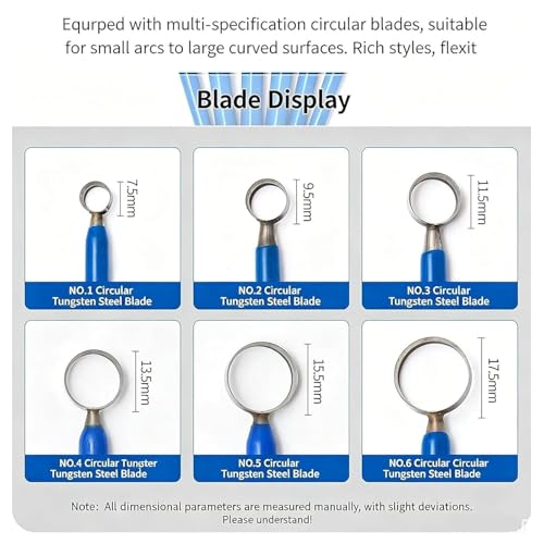 6pcs Clay Pottery Carving Tool Kit, Clay Pottery Trimming Sculpting Tools Set, 7.5, 9.5, 11.5, 13.5, 15.5, 17.5mm, Tungsten Steel Tip, for Clay Artists and Pottery Creation