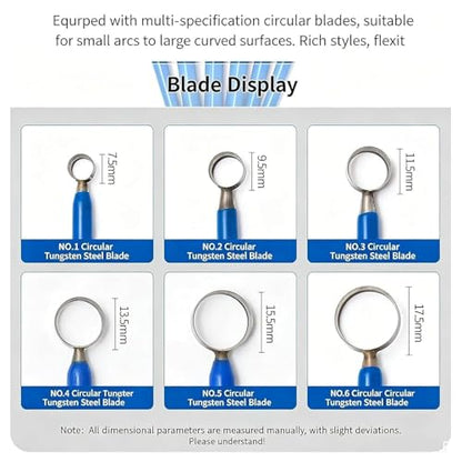6pcs Clay Pottery Carving Tool Kit, Clay Pottery Trimming Sculpting Tools Set, 7.5, 9.5, 11.5, 13.5, 15.5, 17.5mm, Tungsten Steel Tip, for Clay Artists and Pottery Creation