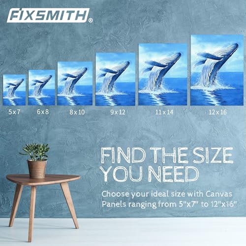 FIXSMITH Canvas Boards for Painting 8x10 Inch, Super Value 12 Pack White Blank Canvas Panels, 100% Cotton Primed, Painting Art Supplies for Professionals, Hobby Painters, Students & Kids - size: 8"×10"