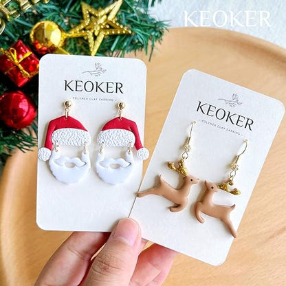 KEOKER Christmas Clay Cutters, Christmas Clay Cutters for Jewelry Making, 21 Shapes Christmas Clay Earrings Cutters, Christmas Polymer Clay Cutters (All) - color: ALL