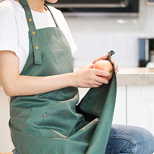 Art Aprons for Painting Pottery Ceramics, Mens Women Kitchen Cooking Aprons Waterproof Green - color: Green