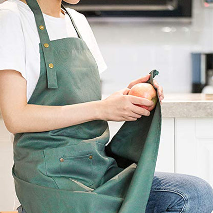 Art Aprons for Painting Pottery Ceramics, Mens Women Kitchen Cooking Aprons Waterproof Green - color: Green