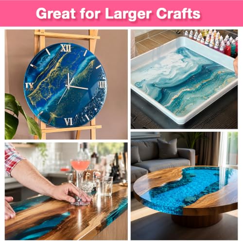 YIEHO Epoxy Resin Kit 2 Gallon, Upgraded Crystal Clear High Gloss Epoxy Resin and Hardener, 2 Part Resina Epoxica for Jewelry Making, Crafts, DIY Art, Coating and Casting - size: 2Gallon Kit