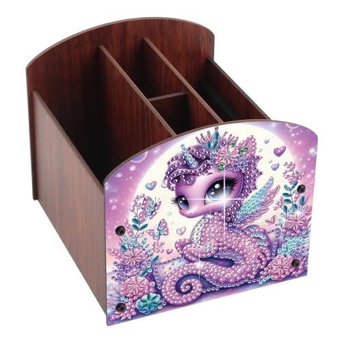 Diamond Painting Kit Storage Box, Seahorse with Horns 5D DIY Open Multi-Compartment Organiser Box, for Storing Desktop Items, Handmade Creative Gift - color: seahorse