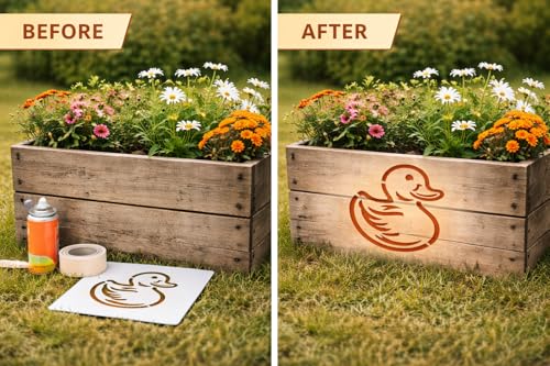 Rubber Duck Stencil – Reusable Duckling Art Stencil for Painting, Crafting and DIY Projects (3 Pcs Set) - style: Rubber Duck