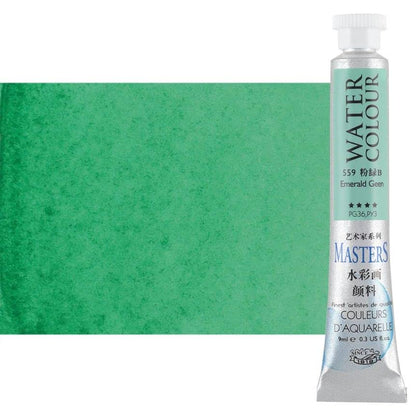 Marie's Masters Quality Watercolor Paint - Emerald Green, 9 mL - Concentrated Color, Pure Pigments, High Lightfastness Ratings - color: Emerald Green