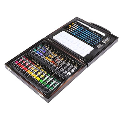 RoseArt Premium 36ct Acrylic Paint Set in Wooden Case -Complete Acrylic Artist Set for Canvas, Wood, Ceramic and Fabrics – Painting Supplies for Casual and Professional Artists, 9.6ml (84403)
