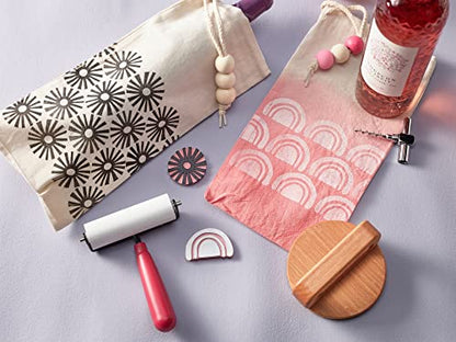 Speedball Deluxe Linocut Block Printing Kit, for Fabric, 14 Pieces, Includes Inks, Brayer, Bench Hook, Lino Handle and Cutters, Speedy-Carve Relief Blocks - size: Deluxe Block Fabric Kit
