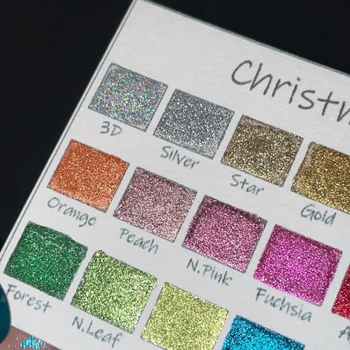 IUILE Handmade Watercolor Paints - Christmas Quarter Pan Set (21 colors) - color: Christmas