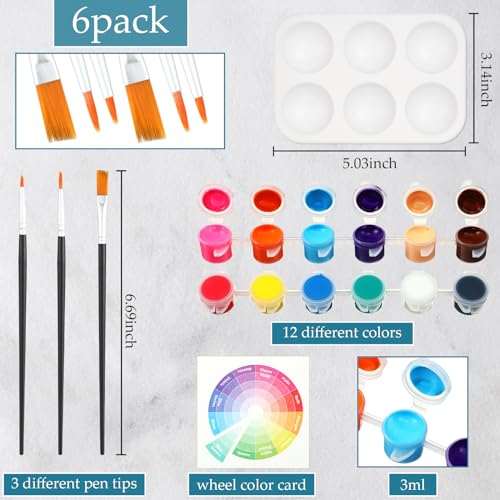 Dinifee 6 Pack Pre Drawn Canvas for Painting Pre Printed Canvas Kit 8 x 10 Inch Stretched Cotton Paint and Sip Set for Adults Couple Party Graduation Summer Date Night(Scenery) - style: Scenery