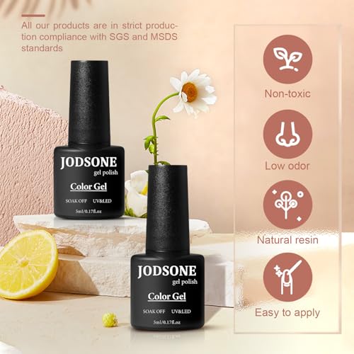 JODSONE Gel Nail Polish Kit with U V Light 32 Color Soak Off Base&Top Glitter Coat Gel Polish for DIY Manicure Lovers - color: 32KIT-Color 7