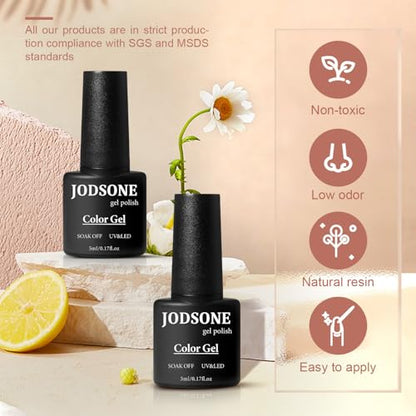 JODSONE Gel Nail Polish Kit with U V Light 32 Color Soak Off Base&Top Glitter Coat Gel Polish for DIY Manicure Lovers - color: 32KIT-Color 7