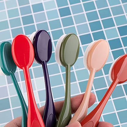 Yoseng 6 Pcs Craft Ink Blending Brushes,Color Coded Handles | Oval Brush Head,Soft Pure White Bristles,Color-coded Handles, Easy Ink Blending,Stenciling,Scrapbooking,Artists & Crafters - color: Dark Color 6pcs