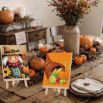 Sherr 24 Pcs Pre Drawn Canvas for Painting Adult Pre Printed Canvas Bulk Sip and Paint Kit Stretched Panels Paint Set for Theme Valentine Painting Night Party Favor(Autumn Halloween,8 x 10 Inch) - size: 8 x 10 Inch, style: Autumn Halloween