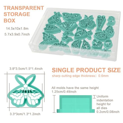 18Pcs Moth Shapes Polymer Clay Cutters Set, Clay Earrings Cutters Polymer Jewelry Cutter for Earrings Making DIY Craft Supplies