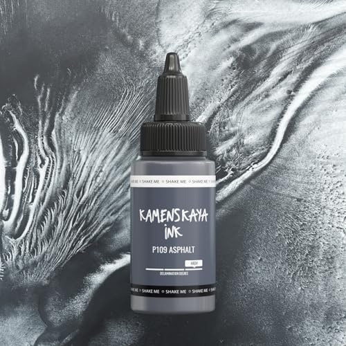 KAMENSKAYA Delaminating Alcohol Inks - Self-Splitting Alcohol Ink P-109 'Asphalt' - 1 fl oz (30 ml) - color: P-109 'Asphalt'