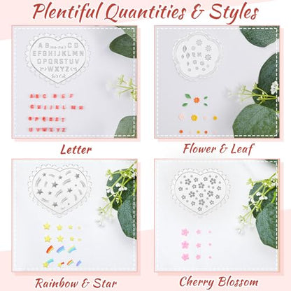 Zeyune 8 Pcs Polymer Clay Molds, Silicone Mini Flower Bows Alphabet Cutters for Earring Jewelry Making, Small Rose Daisy Leaf Letter Clay Mold Kit(Fresh) - style: Fresh