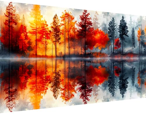 igoodom Large Diamond Painting, Landscape Large Diamond Art Kits for Adults, Full Drill Round Big Diamond Painting, DIY Gem Art and Crafts for Home Wall Decor Gift 27.5 X 15.7inch - color: B14146
