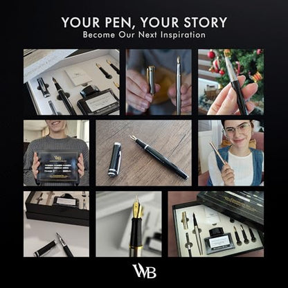 Wordsworth & Black Calligraphy Pen Gift Set, Includes Ink Bottle, 6 Ink Cartridges, A Refill Converter, 6 Replacement Nibs, Journaling, Smooth Writing Pens [Rainbow] - color: Rainbow