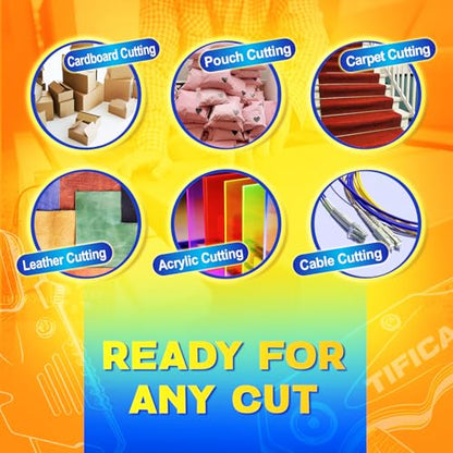 Box Cutter, Quick Change Folding Box Cutter with Clip, Folding Utility Knife Set, Extra 10 SK5 Razor Knife Blades, Pocket Box Opener Cutter for Cardboard, Drywall, Rope, Linoleum, Packages - size: 4 Pack+10 Blades