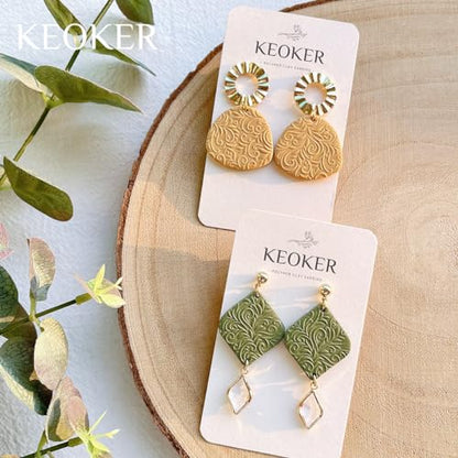 KEOKER Boho Texture Sheets for Polymer Clay, Earring Molds, Works with Boho Cutter, Same Effect as Texture Roller (3) - color: Boho3