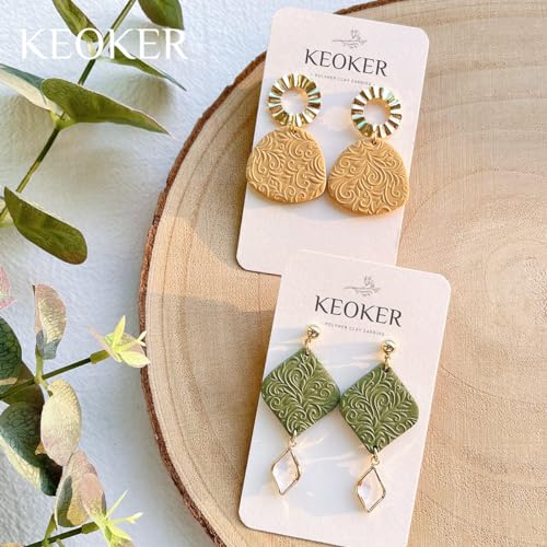 KEOKER Boho Texture Sheets for Polymer Clay, Earring Molds, Works with Boho Cutter, Same Effect as Texture Roller (3) - color: Boho3