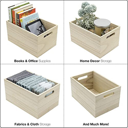 Sorbus Unfinished Wood Crates - Organizer Bins, Wooden Box for Pantry Organizer Storage, Closet, Arts & Crafts, Cabinet Organizers, Containers for Organizing (2 Pack) - style: 2 Pack
