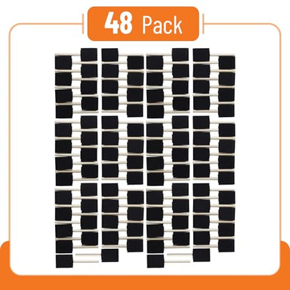 Bates Foam Paint Brushes, 2-Inch, 48 Pack - Sponge Brushes for Painting, Staining, and Mod Podge - color: Black, size: 2 inch, 48 Pack