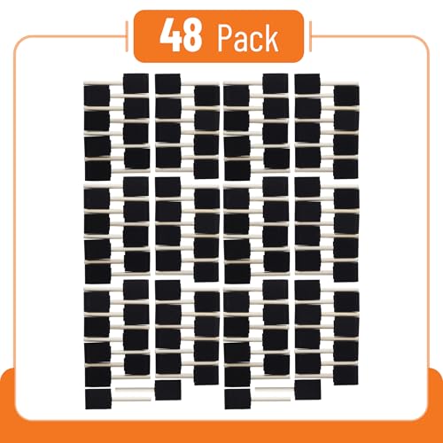 Bates Foam Paint Brushes, 2-Inch, 48 Pack - Sponge Brushes for Painting, Staining, and Mod Podge - color: Black, size: 2 inch, 48 Pack