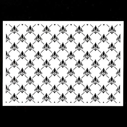 DIY Decorative Damask Stencil Template for Painting on Walls Furniture Crafts (A4 Size)