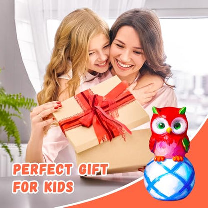 Paint Your Own Owl Lamp Kit, Arts and Crafts for Kids Ages 8-12, DIY Owl Toys Tap Night Light, Arts and Crafts for Kids 4-6, Painting Kit Birthday Gifts for Girls Boys Ages 3 4 5 6 7 8 9 10 11 12+ - color: Owl