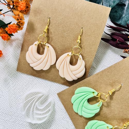 Xaekicr Polymer Clay Cutters – 2PCS Shell Swirl & Abstract Arch Clay Cutters for Polymer Clay Jewelry, Clay Tools and Earring Cutters for DIY Crafts and Earring Kit - color: C color
