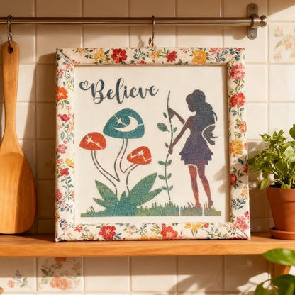 Sitsink Fairy Moon Mushroom Stencils - 15 Pcs Reusable Boho Stencils for Painting on Wood Wall Canvas Door Mat, Painting Drawing Template for DIY Craft - style: fairy