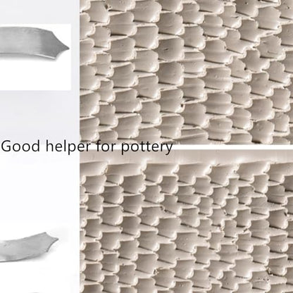 Pottery Clay Shaping Knives,Stainless Steel Pottery Tools Clay Sculpture Modeling Tool Double Curved Cutter Head for Making Roof Texture