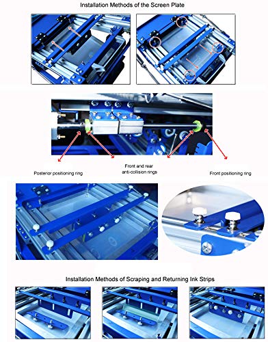 TECHTONGDA Cylinder Screen Printing Machine Cylindrical Silk Screen Printing Press for Mugs Pen Cup Bottle 6 Inches Diameter