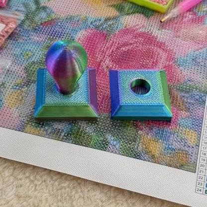 POETRYDRAW Diamond Art Painting Embossing Roller 3D Printing Diamond Art Painting Seal Press Diamond Art Painting Roller Tool Set for Multi-Color Square & Circular Drills (Iridescent) - color: Aurora Iridescent