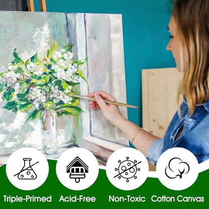 ESRICH Stretched Canvas for Painting 11x14 Inch, 3 Pack Blank Canvas -5/8 in Profile Primed White Canvases for Painting for Oil & Acrylic Paint. - size: 11x14in 3pack