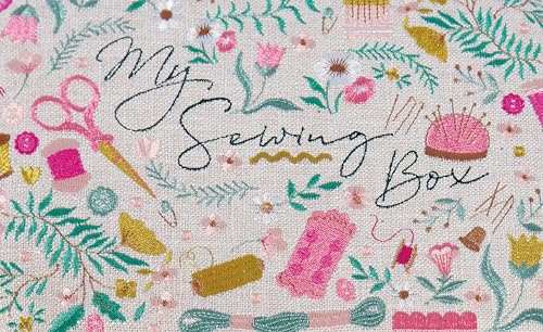 Hobby Gift Medium Sewing Box Organiser, Fabric Covered Storage Box with Handle, Internal Tray, Pin Cushion and Pocket for Sewing, Quilting and Knitting Supplies - color: My Sewing