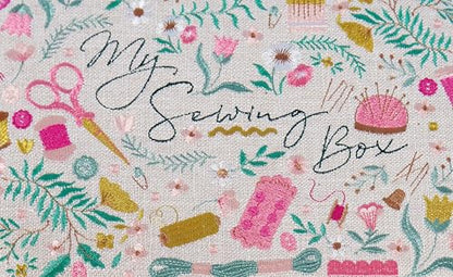 Hobby Gift Medium Sewing Box Organiser, Fabric Covered Storage Box with Handle, Internal Tray, Pin Cushion and Pocket for Sewing, Quilting and Knitting Supplies - color: My Sewing