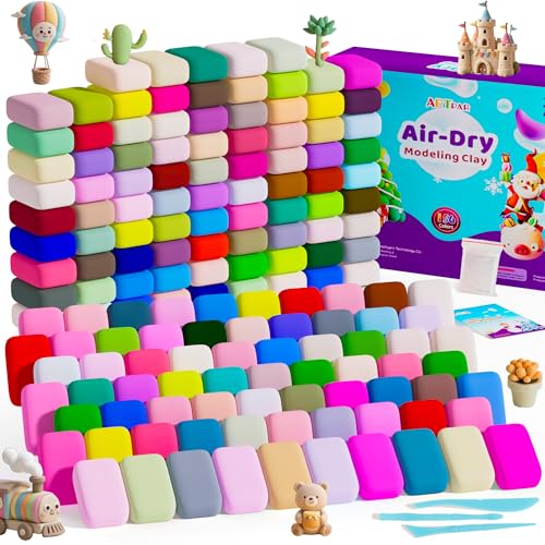 A‌RTPAR Air Dry Clay 156 Colors,Modeling Magic Clay for Kids Bulk Kit, Soft & Non Sticky,Non-Toxic Art and Crafts Supplies for Classroom Projects, Creative Toys Family Party Games for Boys & Girls - color: 156 colors