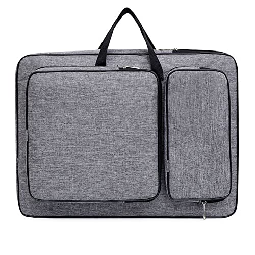 8K Artist Portfolio Case Art Backpack Drawing Board Bag Art Carrying Storage Bag Artist Portfolio Bag Adjustable Shoulder Straps Artist Travel Tote Bag for Drawing Painting Sketching Artwork Supplies - color: Gray