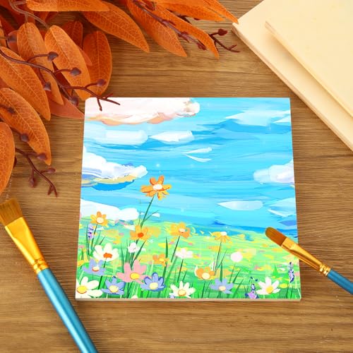24 PCS Wood Panels for Painting 6x6 Inch Wood Canvas Boards Wooden Canvas Pine Wood Panel for Oil Painting DIY Drawing Pouring Art Projects