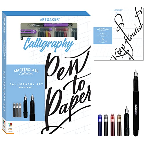 Art Maker Masterclass Collection: Calligraphy Art Kit - Beginner to Advanced Calligraphy - Calligraphy Guide - Calligraphy Equipment - Craft Kits - Arts and Craft for Adults - style: Calligraphy