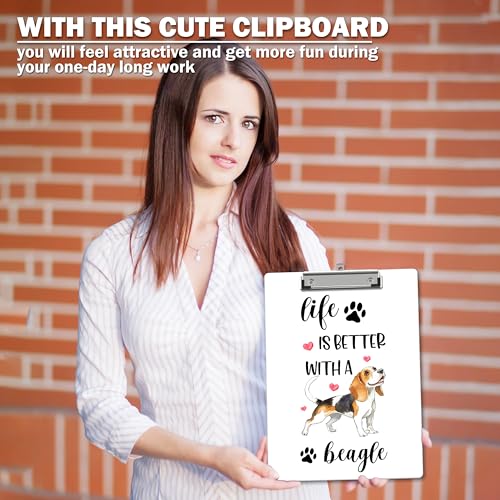 Dog Clipboard, Beagles Gifts ClipBoards with Low Profile Clip for Woman Man Teachers Students, Beagle ClipBoards Suitable for School Office, 12.6 x 9 Inch Size - C05 - style: Life Is Better With A Beagle