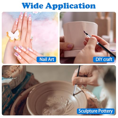 SmallCat 10pcs Silicone Paint Brushes, Flexible Clay Carving Tools, Professional Sculpting Tools for Handicraft Pottery Artwork Shaping Carving DIY- Black - color: Black, 10 Pcs