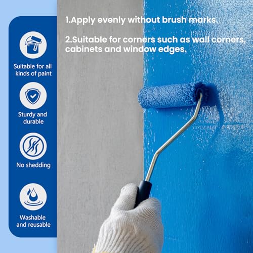 200 Pack 4 Inch Microfiber Paint Roller, Small Paint Roller Covers with 2Pcs Anti Rust Metal Roller Frames, Mini Paint Rollers for House Painting, Wall Painting Tool - size: 4 Inch Paint Roller Kit, 200 Pack