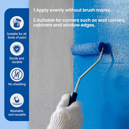 200 Pack 4 Inch Microfiber Paint Roller, Small Paint Roller Covers with 2Pcs Anti Rust Metal Roller Frames, Mini Paint Rollers for House Painting, Wall Painting Tool - size: 4 Inch Paint Roller Kit, 200 Pack