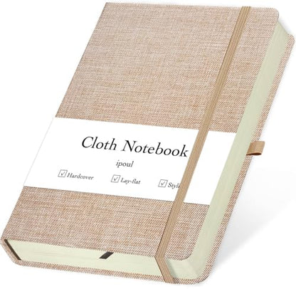 Linen Notebook, College Ruled, Hardcover, Lay Flat, B6, Small, 5x7, Thick, 100gsm, Pink, Journal for Writing - color: B6-Minimalism Pink